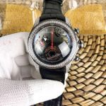 Bubble Chronograph Corum Watch Diamond Case Black Dial